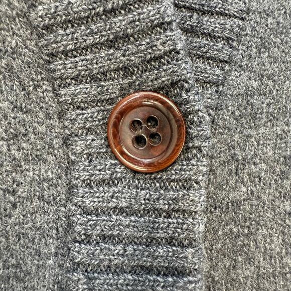 Eddie Bauer Cardigan Sweater Women's L Grey 100% Merino Wool Long Cozy - Picture 5 of 11